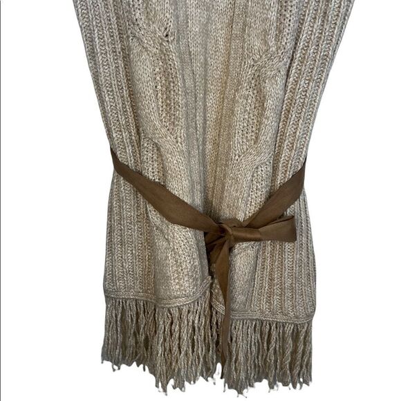 Chico’s Tan Neutral Boho Fringe Fran Vest W/ Waist Belt Size XL - Picture 6 of 9